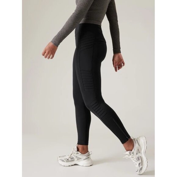 Athleta DELANCEY MOTO TIGHTS Black Leggings Med - Picture 4 of 9